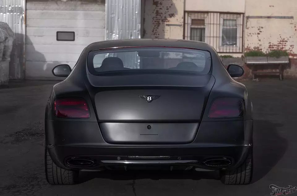 Bentley Continental GT. Оклейка кузова в Satin Black с проёмами и полный антихром!